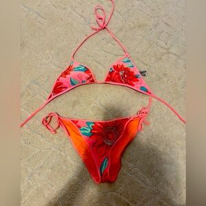 Aerie Neon Floral 👙 Print Two Piece Bathing Suit Size: Medium